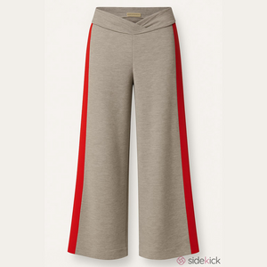 Michael Kors Gray Red Stripe Wide Leg Sweatpants Medium